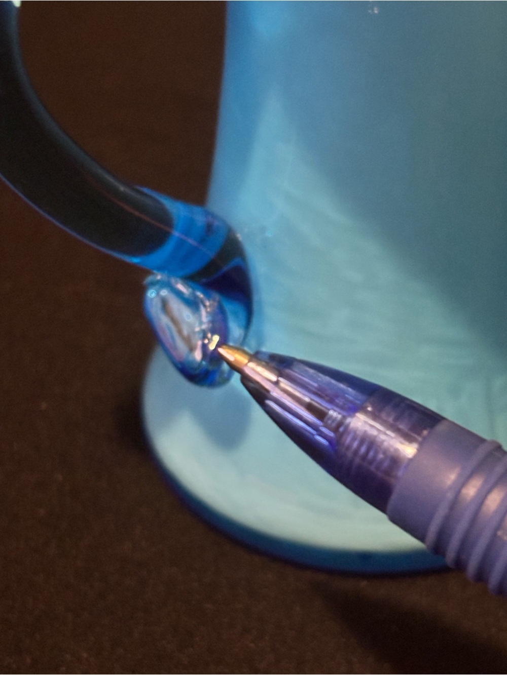Small Blue Glass Pitcher - Picture 5 of 13